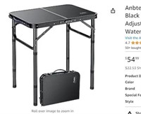 Anbte Folding Camping Table with Storage Net,