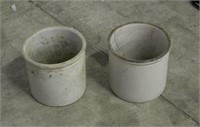 (2) Stoneware Crocks, Approx 8"x8"