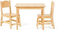 OOOK Soild Wood Kids Table and 2 Chair Set,