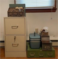 Selection of Office Supplies & File Cabinet