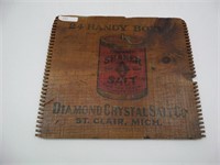 Wooden Advertising Box End - Diamond Crystal Salt