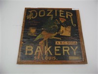 Wooden Advertising Box End - Dozier Bakery