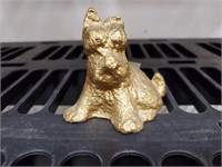 Gold dog statue