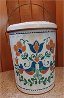 Large Painted Metal Tin 20" Maybe Bird Seed