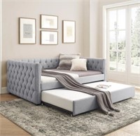 Full Daybed with Twin Trundle  Grey+Daybed^