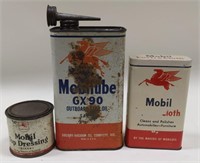 Vintage Mobil Oil Can Lot