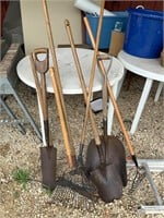 lot of yard and garden tools