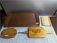 Wooden Tray and 3 Cutting Boards