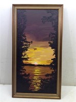 Oil on Canvas "Sunset"   Impasto  No Signature