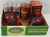 Vintage Fire Items, Including 2 Tin Mission Can