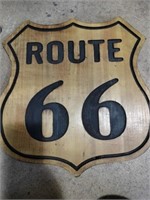 Wooden route 66 sign