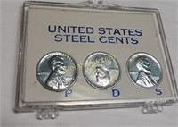 steel war cents pennies hi grade 1943 P,D,S coins