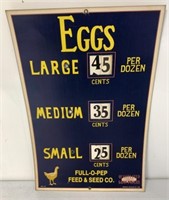 Full-O-Pep Feed & Seed Cardboard Egg poster