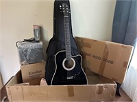 ESTEBAN GUITAR, CASE, AMP, DVD’s & WOODSTAND