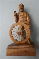 Wood Carved Sculpture 10"T