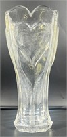 Large Lead Crystal Heart Vase