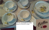 Lot of yellow roses dinnerware Cotillion by Japan