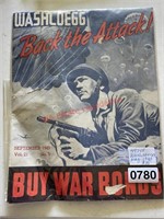 1943 WashCoegg Back the Attack War Bonds Magazine