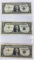 (3) 1957 ONE DOLLAR SILVER CERTIFICATES