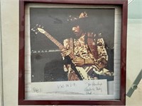 Framed Jimi Hendrix Picture & Paul Shaffer Book