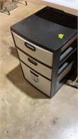 Three drawer, plastic organizer