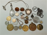 OF) lot of assorted coin jewelry and more