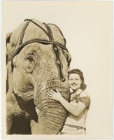 8x10 Woman hugging elephant Chester photo service