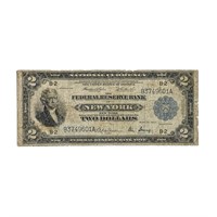 FR. 751 1918 $2 BATTLESHIP FRBN NEW YORK, NY