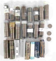 1950s US JEFFERSON 5C COINS - FULL & PARTIAL ROLLS