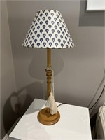 2 Period Timber Bedside Lamps with Shade