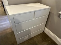 Gloss White Timber 5 Drawer Chest