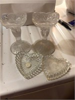 Candle Holders and heart shaped dish