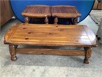 Pine Coffee Table And 2 End Table