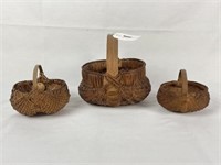 3 Early Handle Baskets