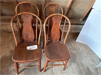 (4) carved back chairs