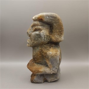 Pre-Columbian stone figure of kneeling man