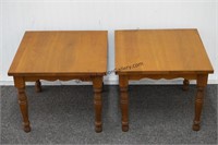 Pair Mid Century Maple End Tables