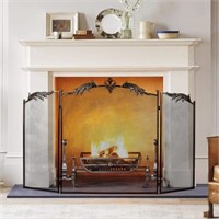 BEAMNOVA Rustic Trifold Fireplace Screen