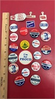 Nebraska Local Political Pin Backs, clickers, and