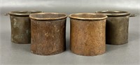 Four Tibetan Buddhist Copper Offering Cups