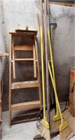 4 ft Wood Ladder, Brooms, Rakes & More