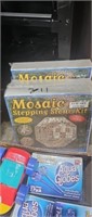 Three Mosaic stepping stone kits