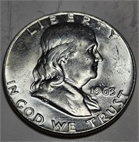 1963 D BU Grade Franklin Half Dollar
