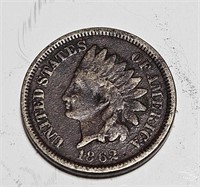 1862 Readable Liberty Indian Head Cent