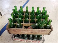 7up crate with bottles
