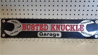 Busted Knuckle Metal Sign