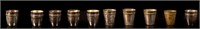 Set of 10 Vintage Silverplate Shotglasses