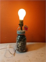 14 inch lamp with jar of buttons base