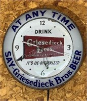 Griesedieck Bros Beer Clock 14"