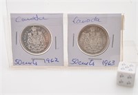 2 pièces de 50 sous, Canada, 1962-63